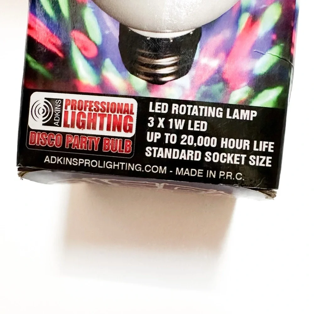 Adkins Professional LED Disco Party Bulb Rotating Multicolor Crystal Ball Effect - Picture 4 of 6